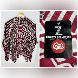 Zoozatz NWT University Of‎ Montana Grizzlies Cape Shawl One Size Southwest Aztec